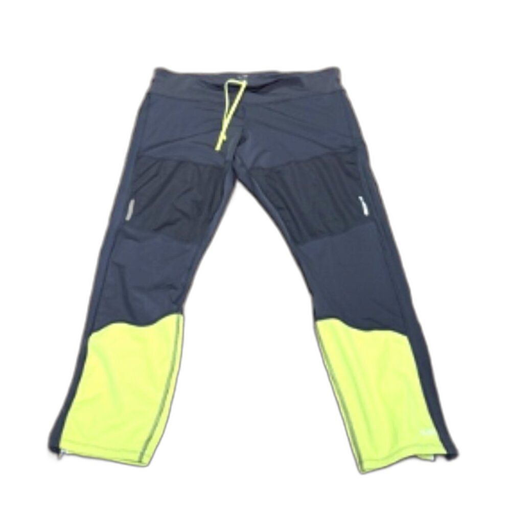 PLUS SIZE Champion Gray and Neon Yellow Athletic Leggings - Size XXL